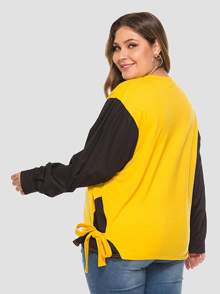 Patchwrok Bow-knot Decoration T-shirt