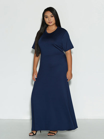 Back Bowknot Short Sleeve Dress