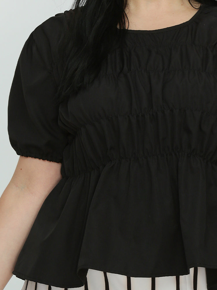 Puff Sleeve Shirred Top