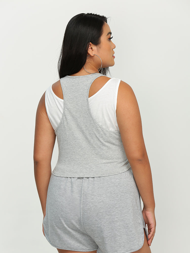 X Back Sleeveless Crop Top