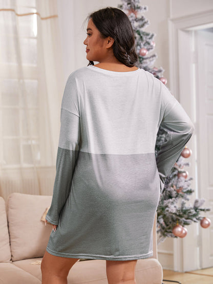 Color Block Graphic Print Casual Dress