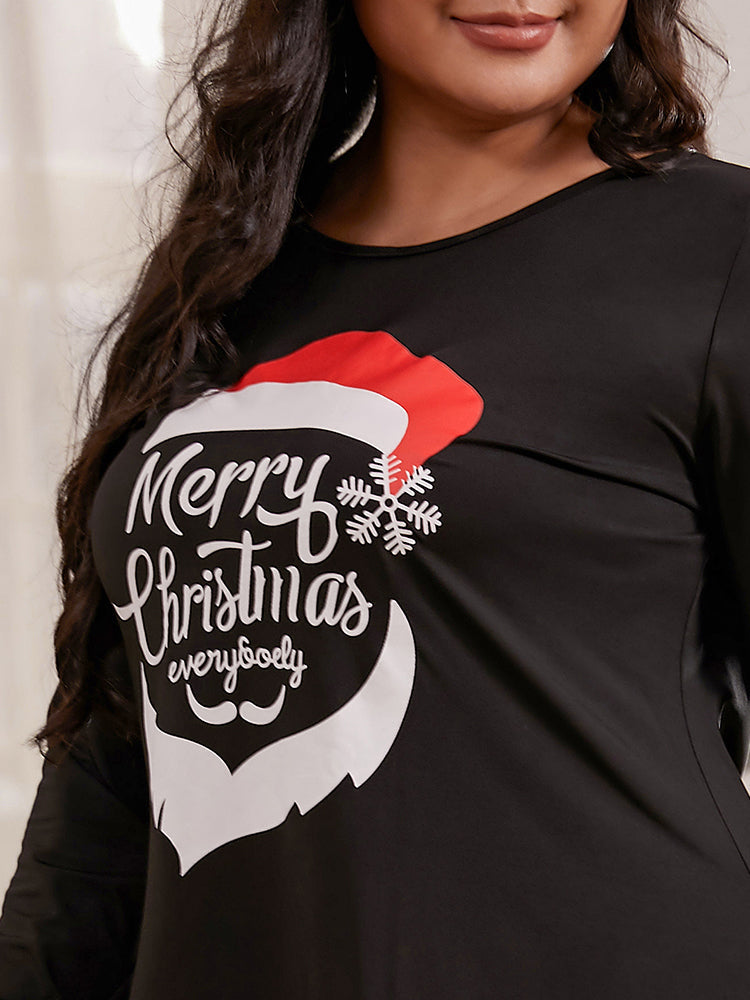 Christmas Letter Pattern Casual Dress