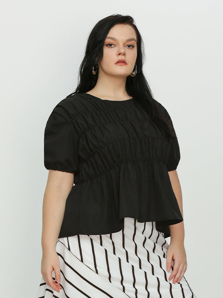 Puff Sleeve Shirred Top