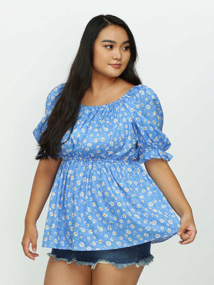 Ditsy Floral Puff Sleeve Blouse