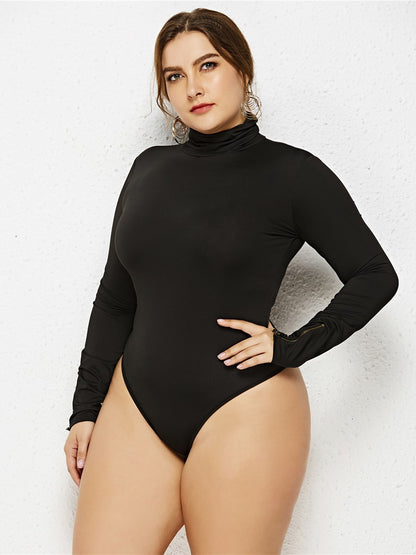 Basic Turtleneck Solid Color Bodysuits