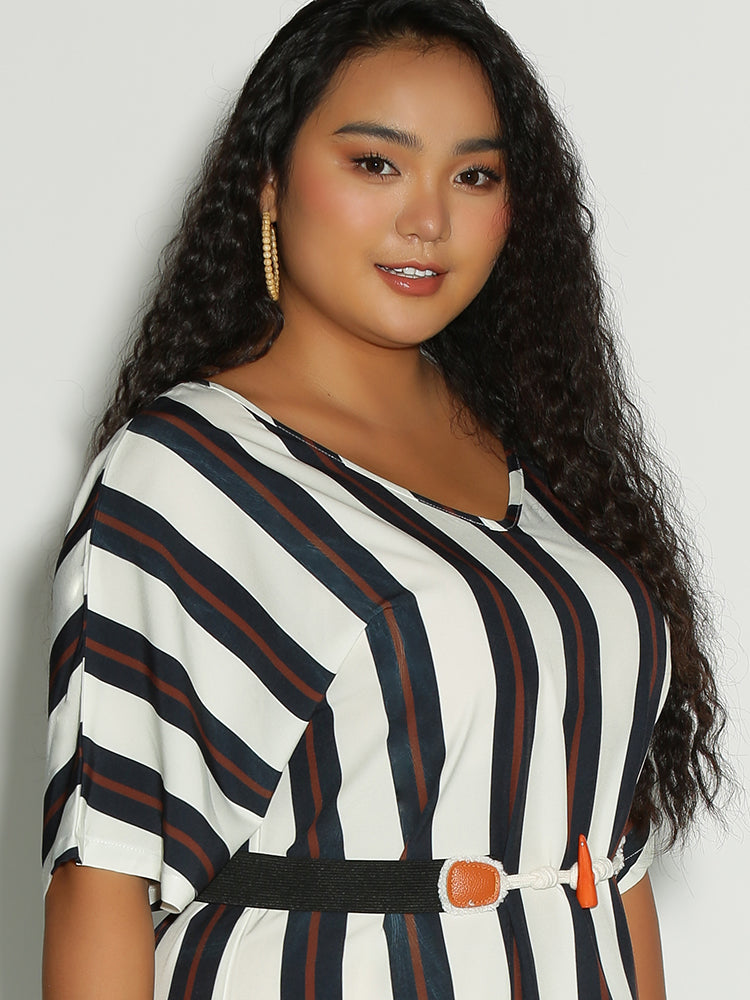 Striped Half Sleeve Dress