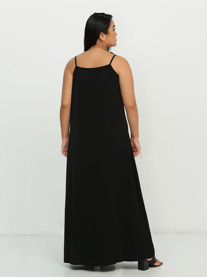 Knotted Shoulder Split Hem Dress