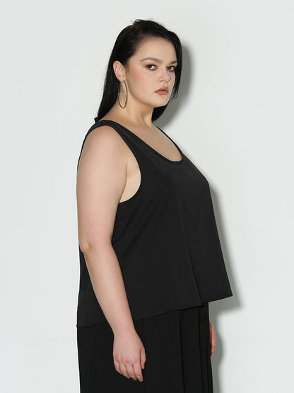 Open Back Solid Tank Top