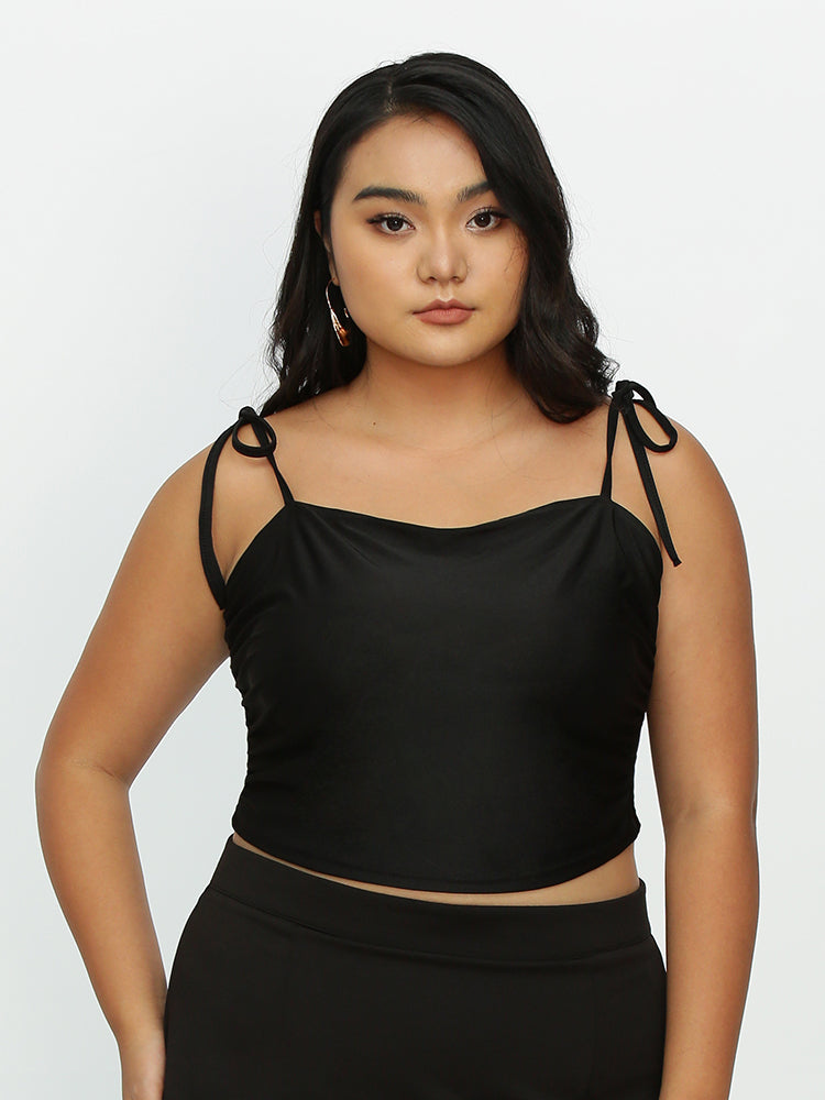 Knotted Shoulder Crop Top