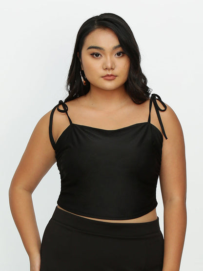 Knotted Shoulder Crop Top