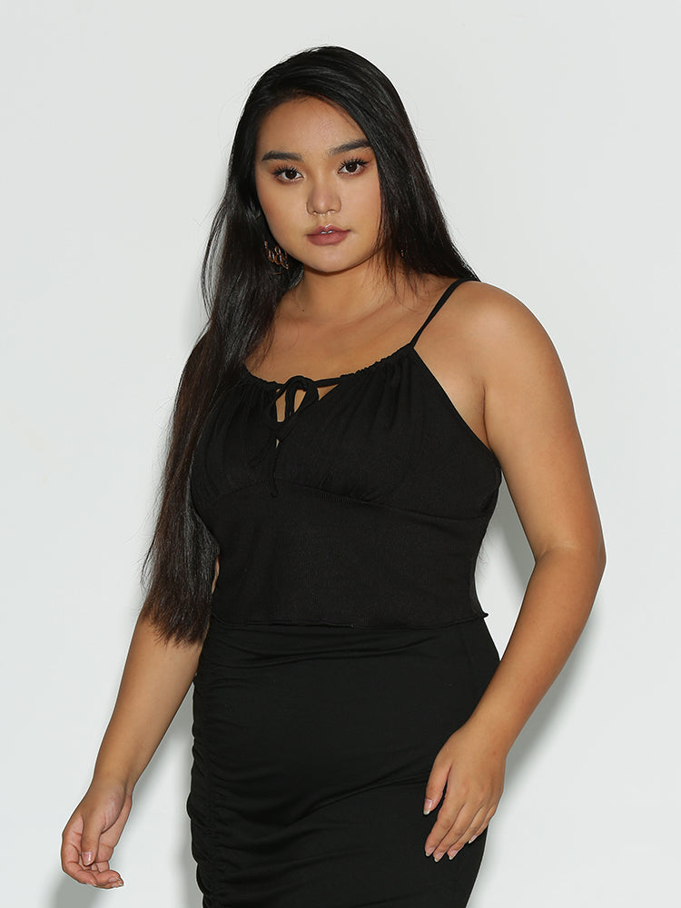 Keyhole Knotted Backless Top