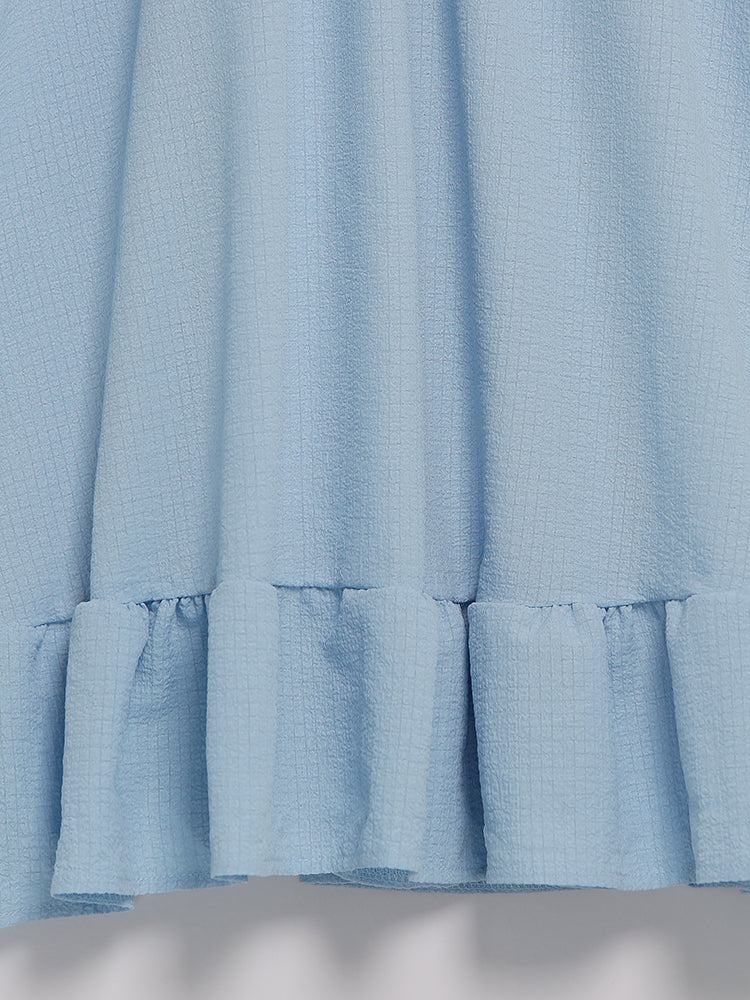 Frill Trim Tiered Hem Dress