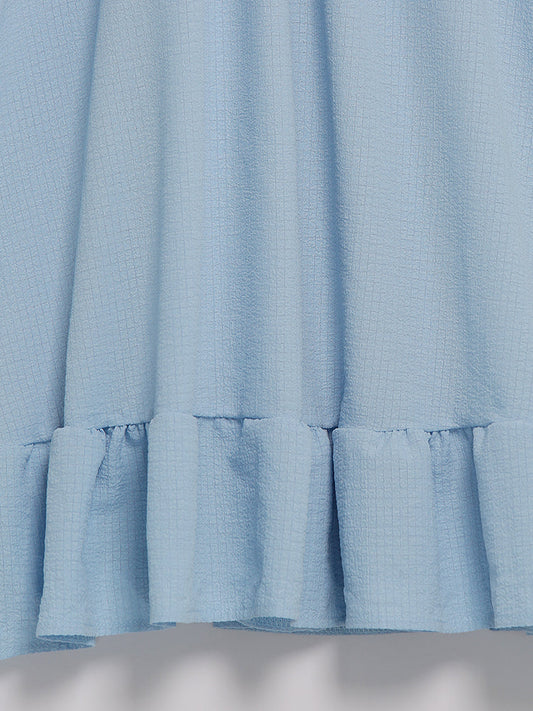 Frill Trim Tiered Hem Dress