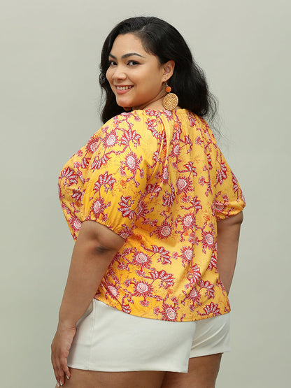 Paisley Floral Drawstring Top