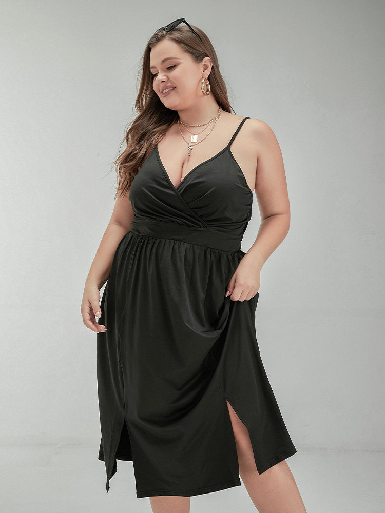 V Neck Suspender Dress