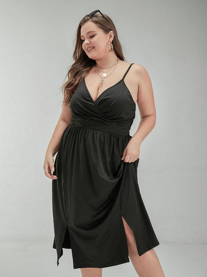 V Neck Suspender Dress