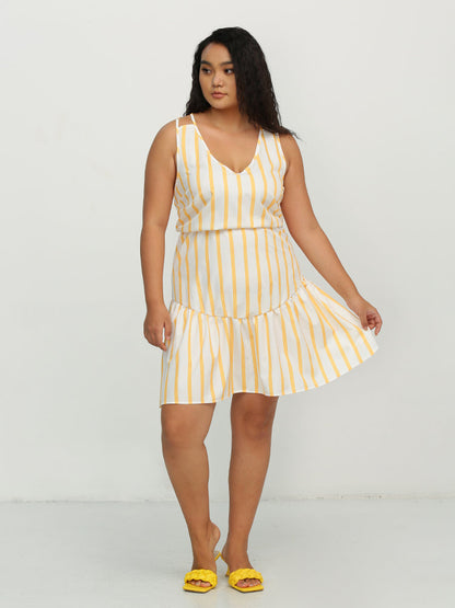 Striped Cross Back Dress