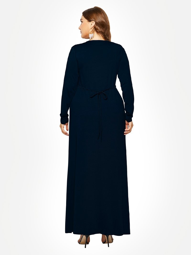 Ruched Decoration V-neck Maxi Dress