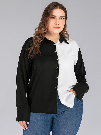 Patchwork Lapel Shirt