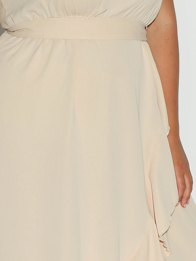 Irregular Ruffle Hem Dress