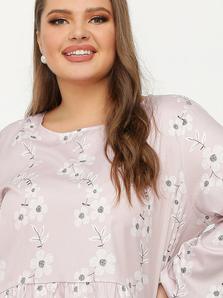 Ruffled Hem Floral Top