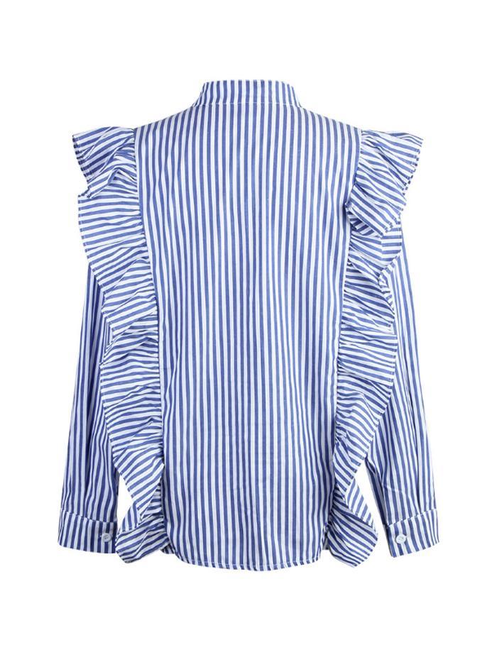 Ruffle Stand Collar Blouse
