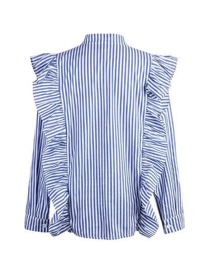 Ruffle Stand Collar Blouse