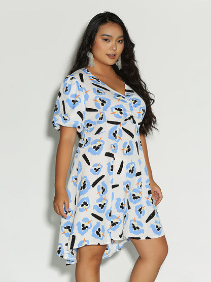 Colorblock Irregular Hem Dress