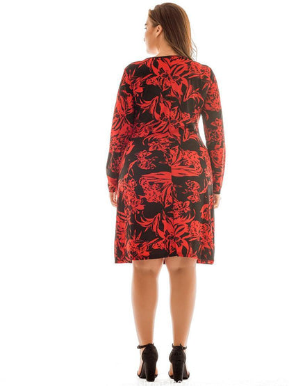 Floral Printed Round Neck Midi Dress