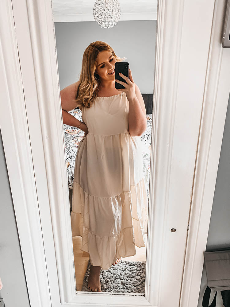 Ruffle Hem Cami Maxi Dress