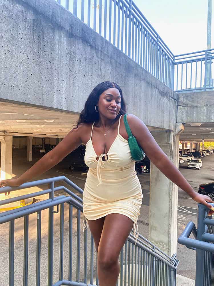 Ruched Knotted Dress