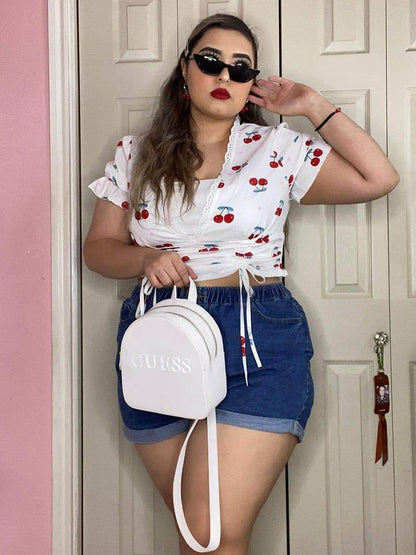 Drawstring Cherry Top