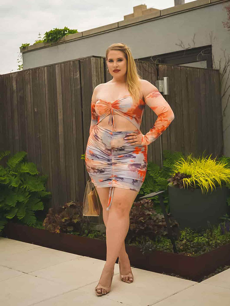 Tie Dye Ruched Dress