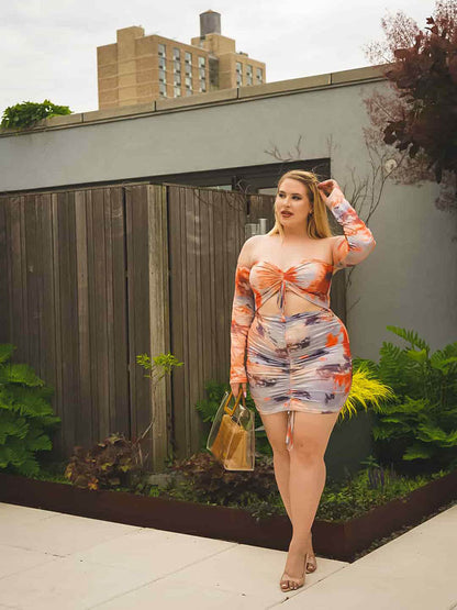 Tie Dye Ruched Dress