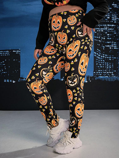 Halloween Pumpkin Print Lounge Set