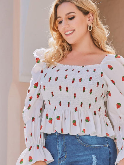 Strawberry Printed Blouse