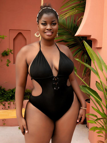 Cut Out Plunging Bikini