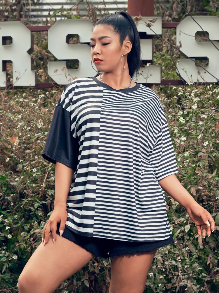 Stripe Patchwork T-shirt