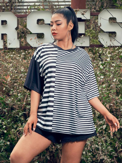 Stripe Patchwork T-shirt