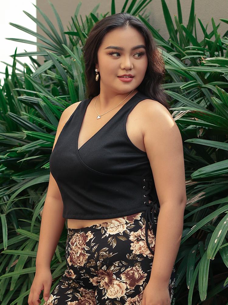 Lace Up Wrap Tank Top