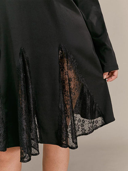 Sexy Lace Stitching V-neck Dress