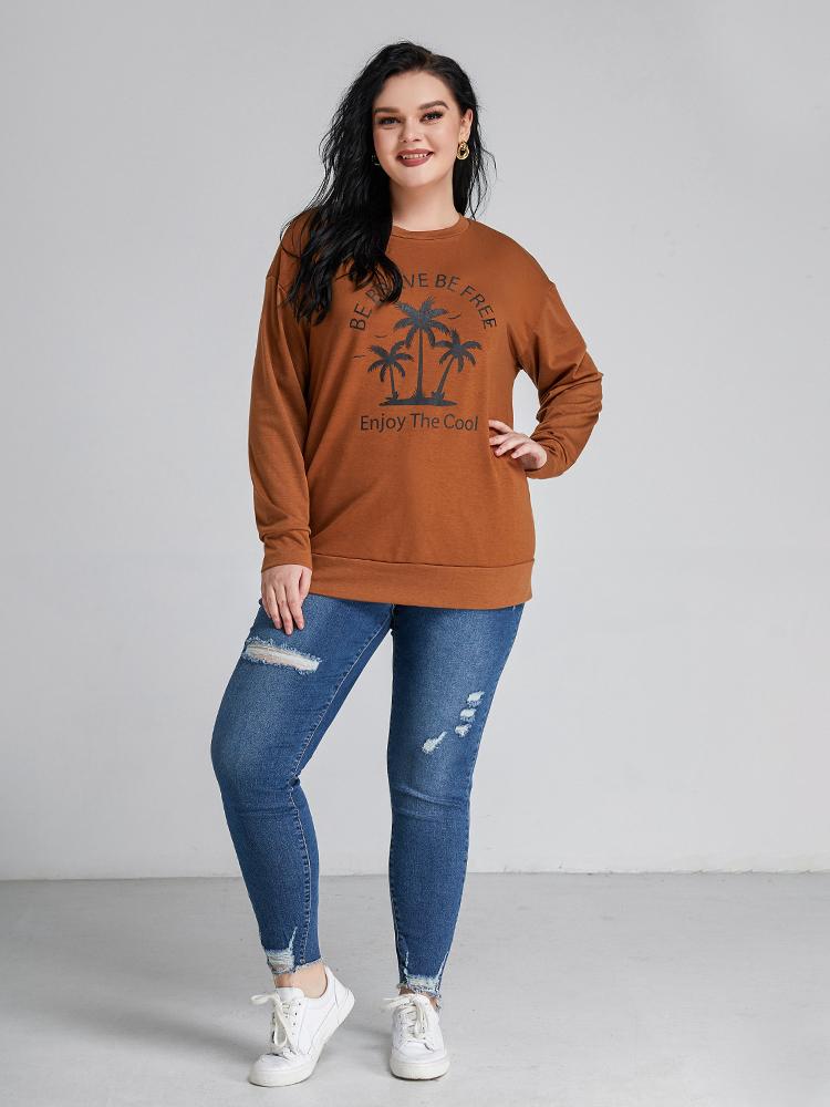 Be Brave Be Free Printed Sweatshirt