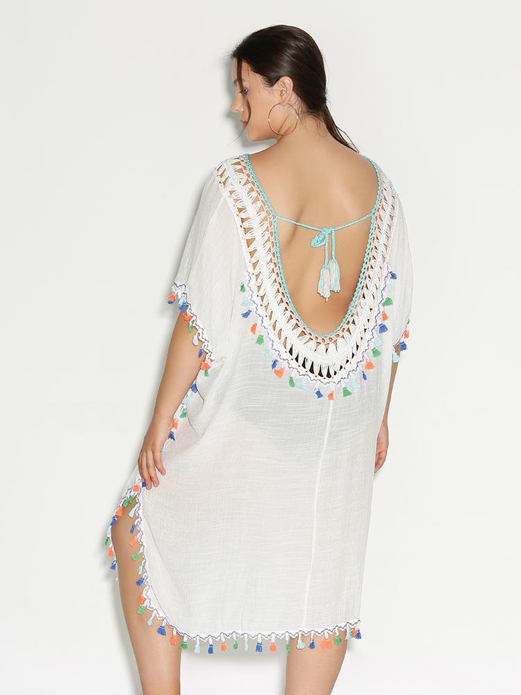 Backless Tassels Cover Up
