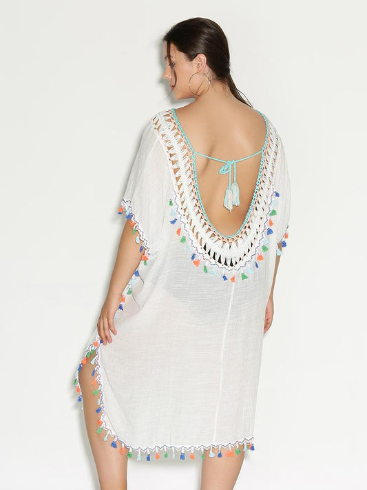 Backless Tassels Cover Up