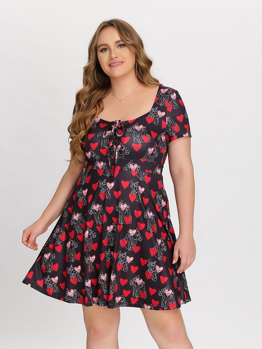 Heart Lace Up Mini Dress