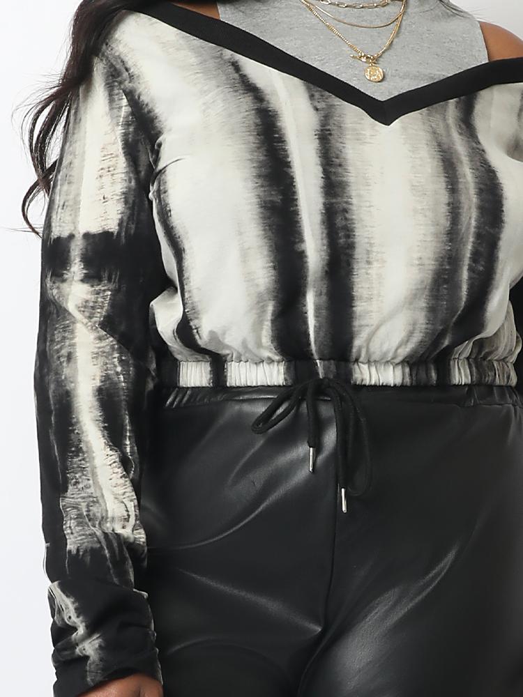 Chic Cut-out Crop Sweatshirt