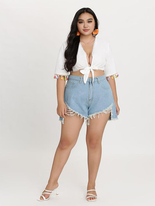 Tie Front Lace Blouse