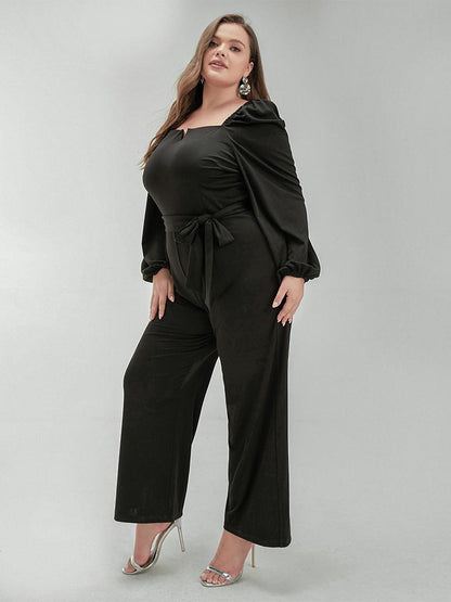 Solid Puff Sleeve Jumpsuit