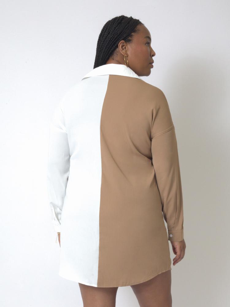 Color Block Button Through Blouse