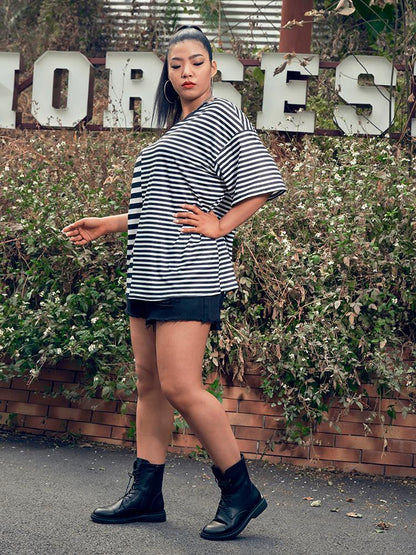 Stripe Patchwork T-shirt